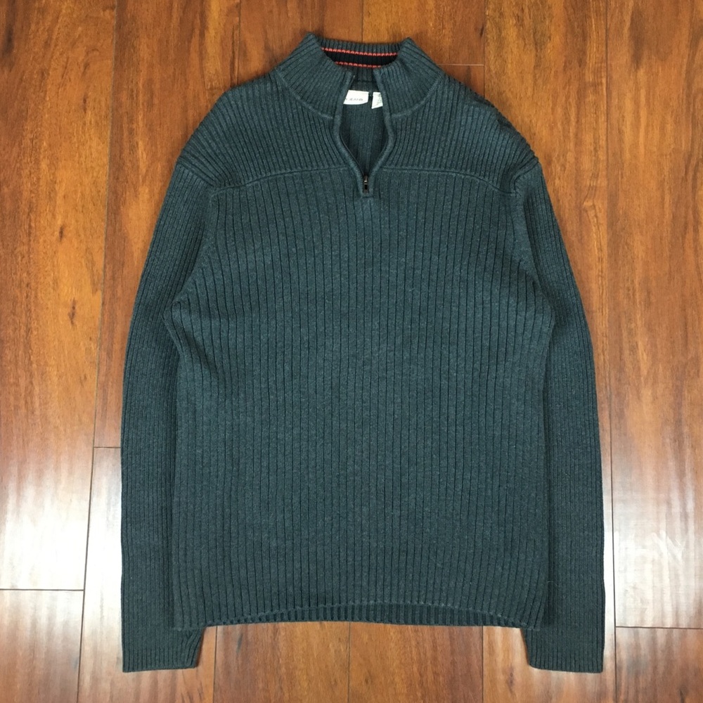 Vintage DKNY JEANS 1/4 Zip Grey Pullover Sweater
